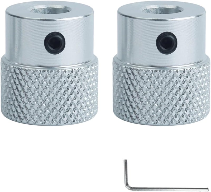 Begino 2Pcs Aluminum Alloy Handwheel 20mm OD 8mm Bore Aluminum Milling Machine Handle Machine Tool Hand Wheel with Wrench and 2pcs Screws for Milling Machine Lathe, Silver Tone - Image 1